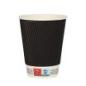 Preview: 20x25 Trinkbecher, Pappe "To Go" 0,3 l Ø 9 cm · 11 cm Ripple Wall
