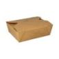 Preview: 3x50 Lunchboxen, Pappe "pure" 1000 ml 5,5 cm x 13,5 cm x 16,8 cm braun