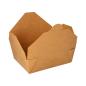 Preview: 3x50 Lunchboxen, Pappe "pure" 1000 ml 5,5 cm x 13,5 cm x 16,8 cm braun