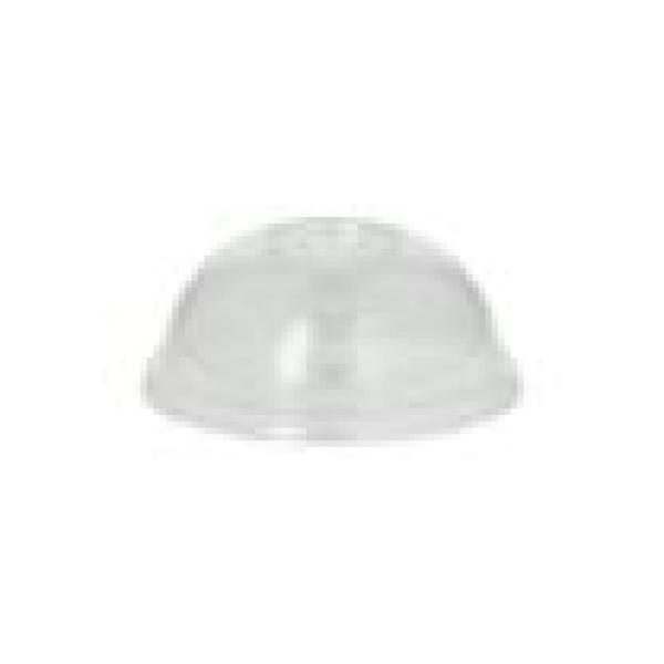 20x100 Dom-Deckel, PLA "pure" rund Ø 9,5 cm · 4,5 cm glasklar mit Lochung