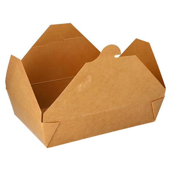 3x50 Lunchboxen, Pappe "pure" 1500 ml 4,8 cm x 14 cm x 19,7 cm braun