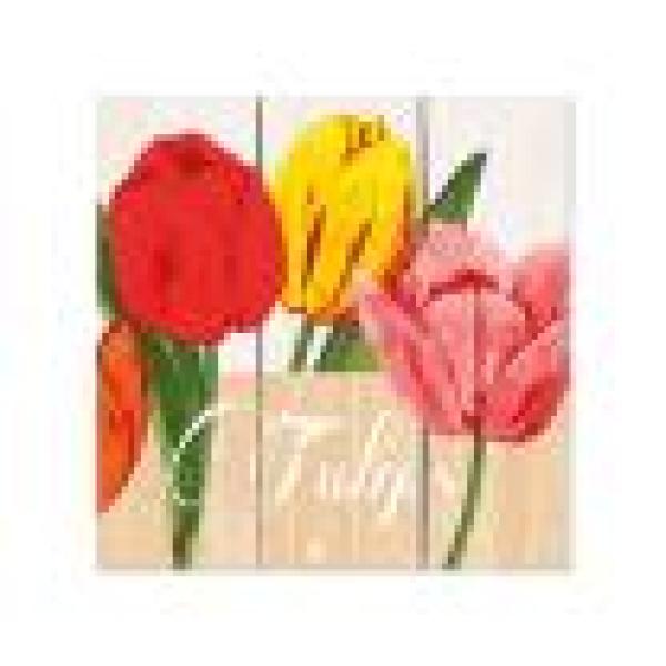 12x50 Servietten, 3-lagig 1/4-Falz 25 cm x 25 cm "Blooming Tulips"
