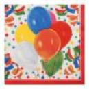 6x100 Servietten, 3-lagig 1/4-Falz 33 cm x 33 cm "Lucky Balloons"