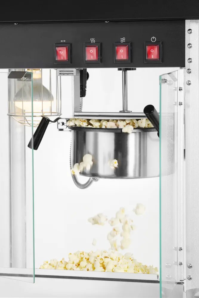 Popcorn-Maschine, Schwarz, 230V/1500W, 574x420x(H)778mm Popcorn-Maschine, Schwarz, 230V/1500W, 574x420x(H)778mm