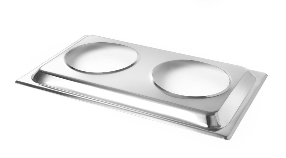 Aufsatzadapter für 2 Bain-Marie Töpfe, HENDI, Aufsatz, GN 1/1, 530x325x(H)30mm