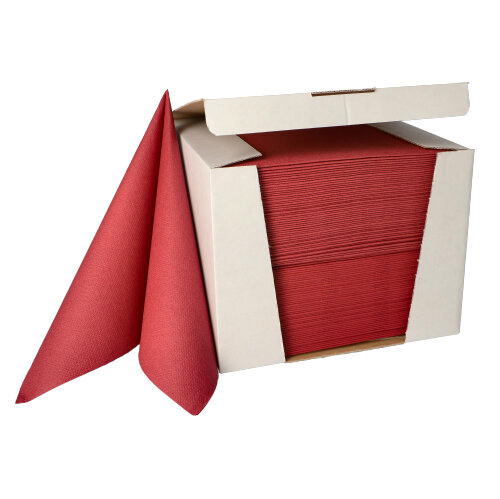 12000 Servietten "ROYAL Collection" 1/4-Falz 40 cm x 40 cm bordeaux