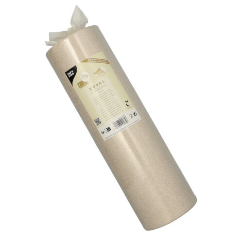 1 Tischläufer, stoffähnlich, PV-Tissue Mix "ROYAL Collection" 24 m x 40 cm sand "Textile " 112 Tischläufer, stoffähnlich, PV-Tissue Mix "ROYAL Collection" 24 m x 40 cm sand "Textile "