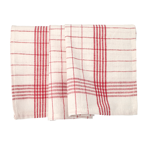 3200 Geschirrtücher 70 cm x 50 cm weiss/rot "Baumwolle"