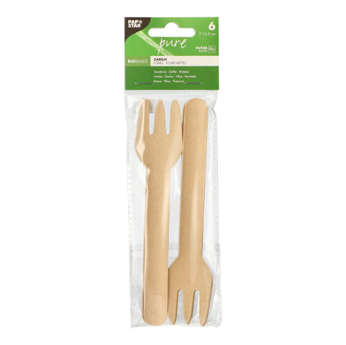 6 Gabeln, Papier "pure" 15,5 cm natur 30720 Gabeln, Papier "pure" 15,5 cm natur
