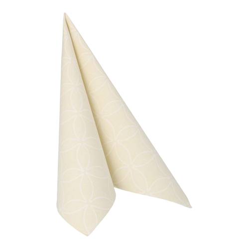 12500 Servietten "ROYAL Collection" 1/4-Falz 40 cm x 40 cm champagner "Circle Flowers"