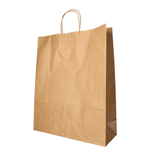 2000 Tragetaschen, Papier 40 cm x 32 cm x 12 cm braun mit gedrehtem Tragegriff