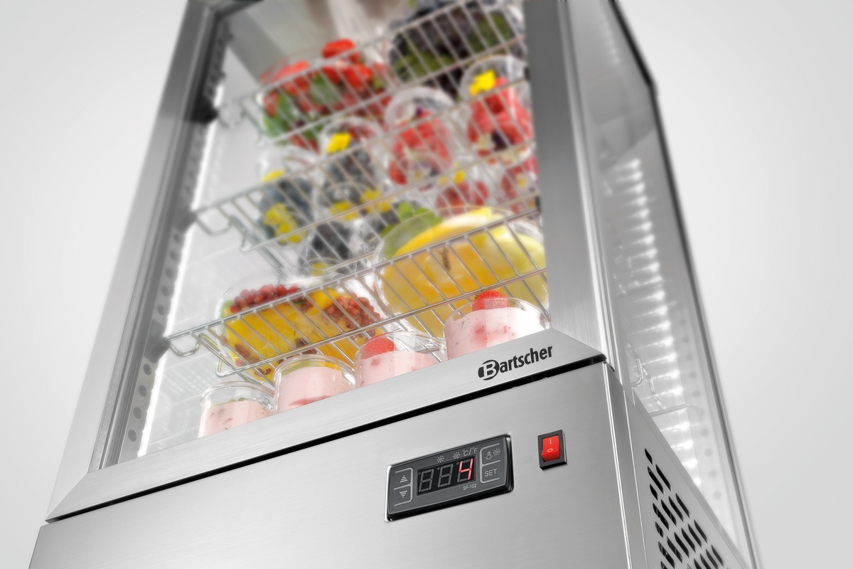 Mini-Kühlvitrine 78L, Edelstahl Mini-Kühlvitrine 78L, Edelstahl