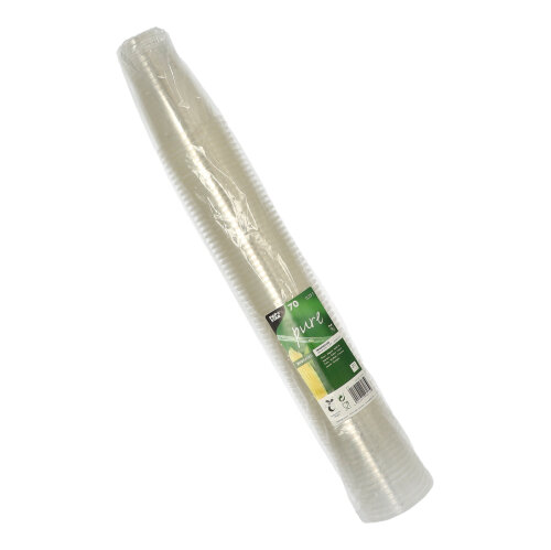 25200 Kaltgetränkebecher, PLA "pure" 0,25 l Ø 7,8 cm · 11 cm glasklar mit Schaumrand