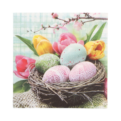 21600 Servietten, 3-lagig 1/4-Falz 33 cm x 33 cm ! "Easter Basket"