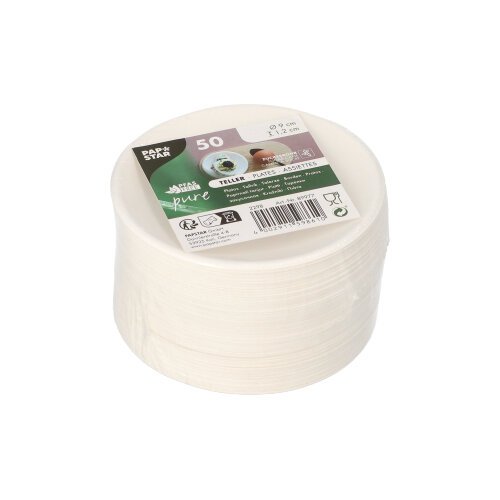 60000 Teller Zuckerrohr "pure" rund Ø 9 cm · 1,3 cm weiss "Cella"