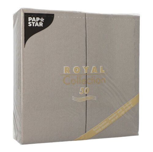 250 Servietten "ROYAL Collection" 1/8-Falz 40 cm x 40 cm grau 12500 Servietten "ROYAL Collection" 1/8-Falz 40 cm x 40 cm grau