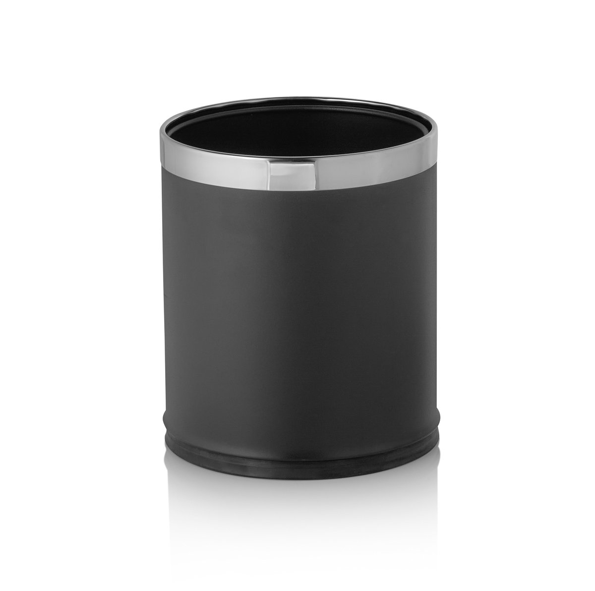 Papierkorb, doppelwandig, Ø 22 cm, Höhe 26 cm, schwarz, Chromnickelstahl