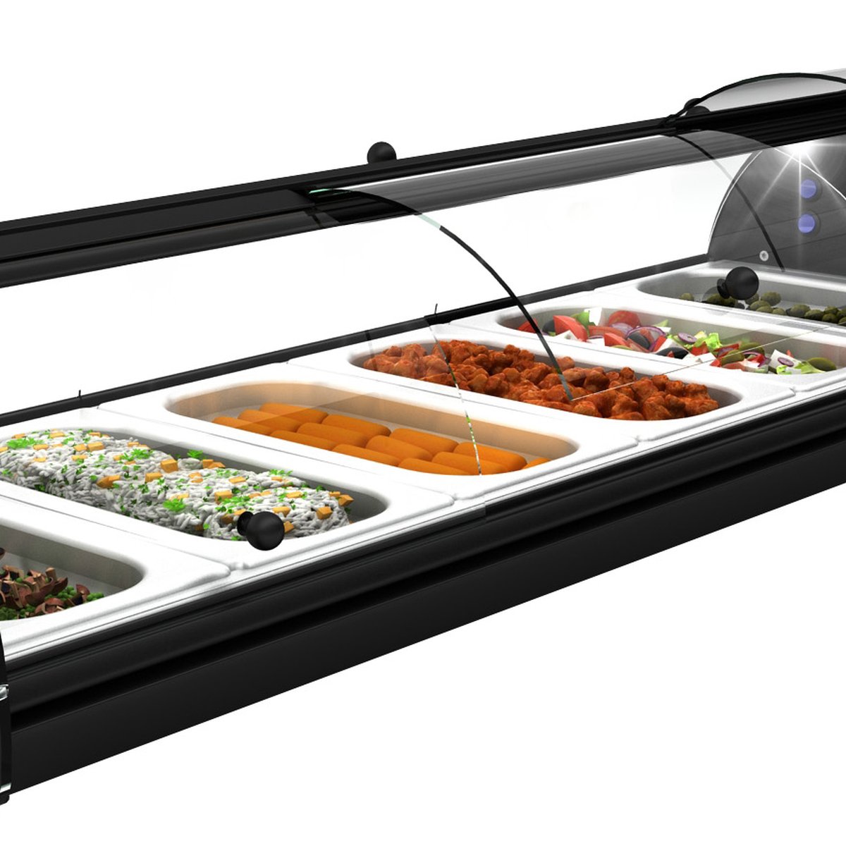 Buffet-Kühlvitrine Self-Service Tapas 6 Mit Frontklappen zur Selbstbedienung Buffet-Kühlvitrine Self-Service Tapas 6 Mit Frontklappen zur Selbstbedienung