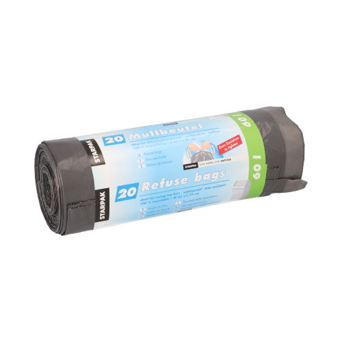 240 Müllsäcke mit Zugband, LDPE 60 l 75 cm x 65 cm grau 11520 Müllsäcke mit Zugband, LDPE 60 l 75 cm x 65 cm grau