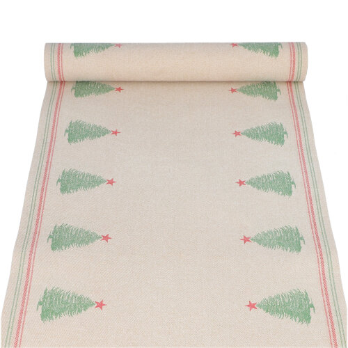 576 Tischläufer, stoffähnlich, PV-Tissue Mix "ROYAL Collection" 3 m x 40 cm "Christmastree with Star"