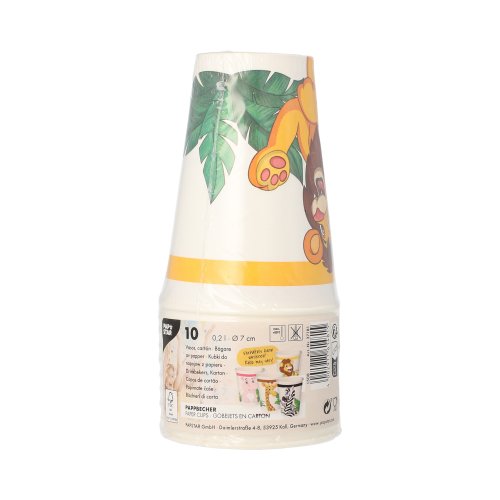 10080 Trinkbecher, Pappe 0,2 l Ø 7 cm · 9,7 cm "Jungle"