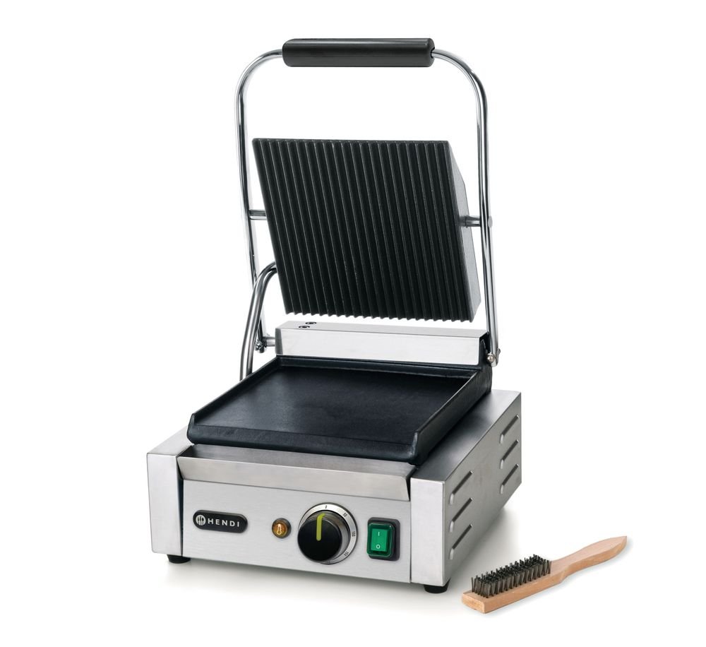 Kontaktgrill - Einzelversion, HENDI, oben gerillt, unten glatt, 230V/1800W, 310x400x(H)210mm Kontaktgrill - Einzelversion, HENDI, oben gerillt, unten glatt, 230V/1800W, 310x400x(H)210mm