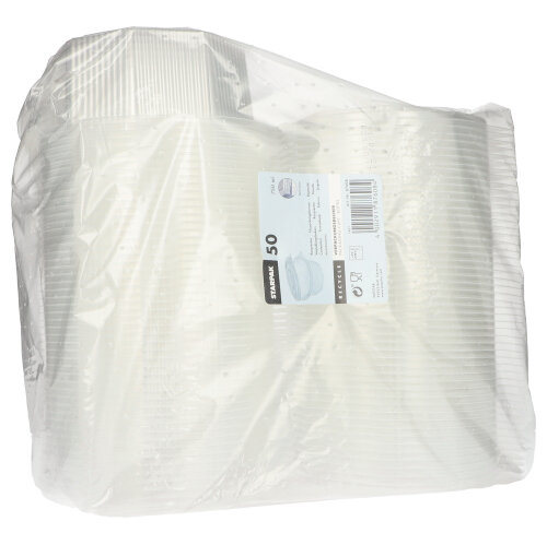 300 Verpackungsbecher mit Klappdeckeln, PP 8-eckig 750 ml 6,1 cm x 13 cm x 13 cm transparent 4800 Verpackungsbecher mit Klappdeckeln, PP 8-eckig 750 ml 6,1 cm x 13 cm x 13 cm transparent