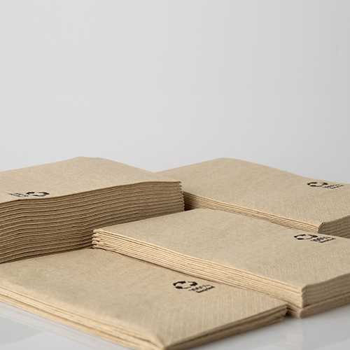 25200 Servietten, 3-lagig 1/8-Falz 33 cm x 33 cm ! natur aus recyceltem Papier