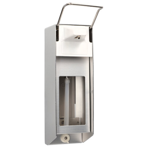 160 Wandspender 28,5 cm x 9,5 cm x 16 cm "Aluminium" 1000 ml, Kurzarmhebel + Verschlussblende