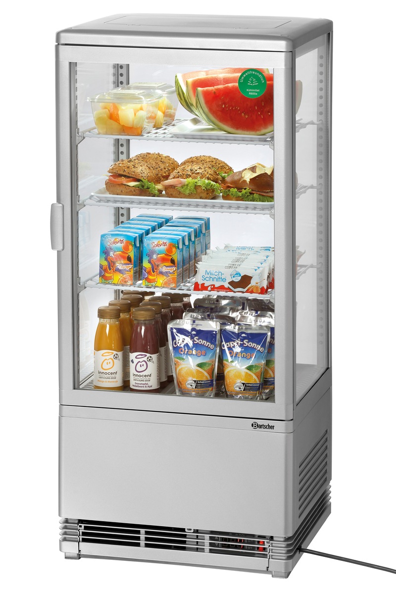 Mini-Kühlvitrine 78L, silber