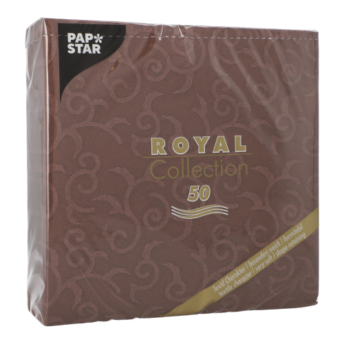 12500 Servietten "ROYAL Collection" 1/4-Falz 40 cm x 40 cm braun "Casali"