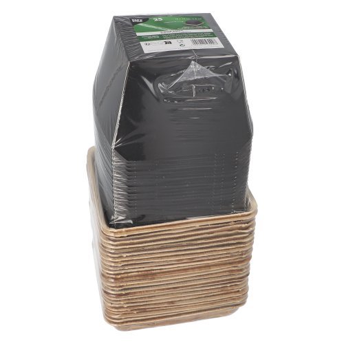 25 Burgerboxen Palmblatt eckig 8 cm x 14 cm x 14 cm , klein mit separatem Deckel 1800 Burgerboxen Palmblatt eckig 8 cm x 14 cm x 14 cm , klein mit separatem Deckel