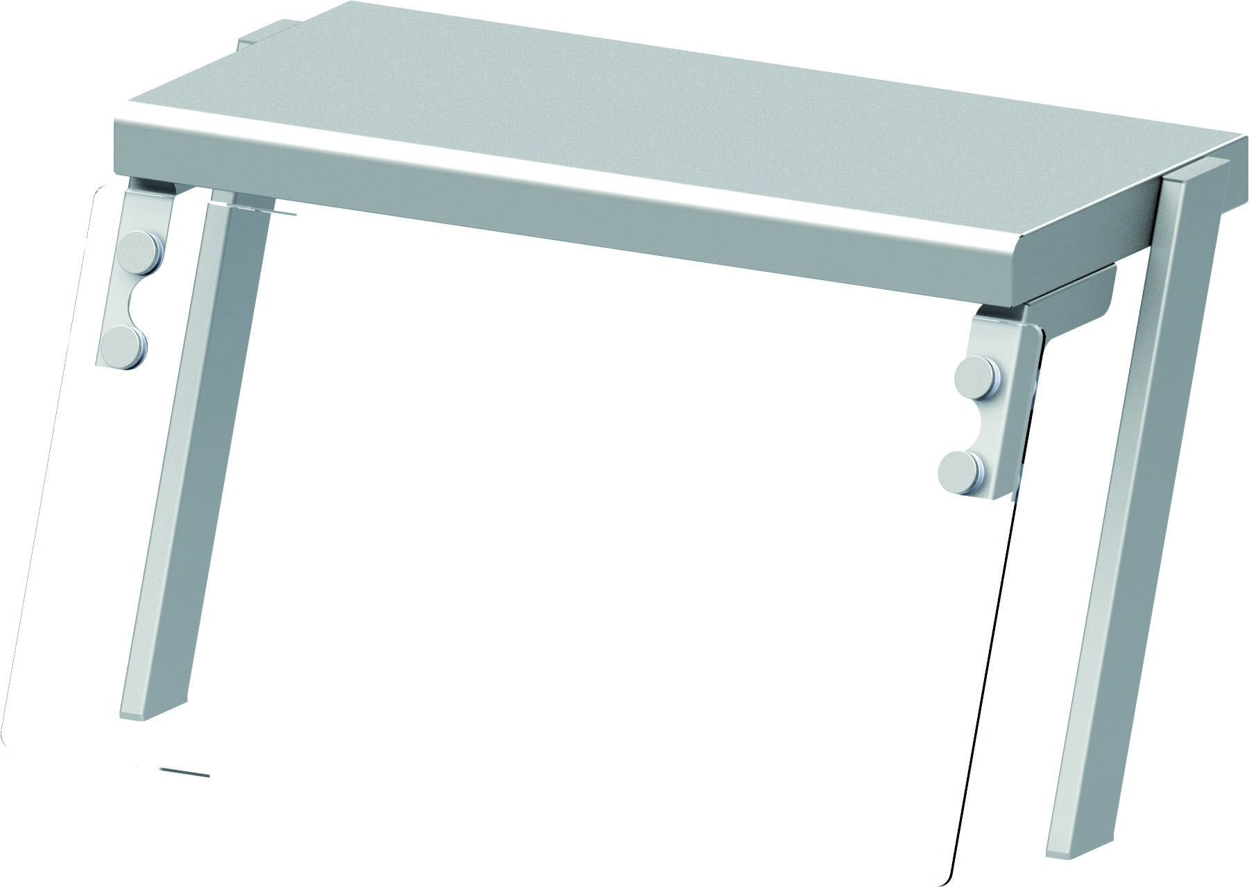 Aufsatzbord mit Glas-Hustenschutz und Beleuchtung 434x450x450 mm für Speisenausgabesysteme