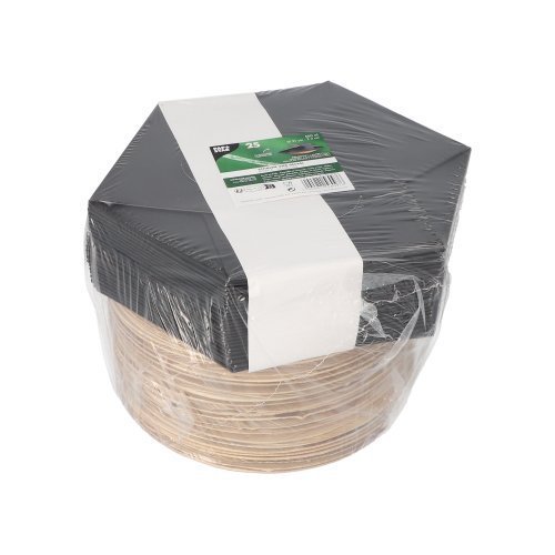 25 Schalen Palmblatt rund 500 ml Ø 21 cm · 3 cm mit separatem Flower-Lid 100 Schalen Palmblatt rund 500 ml Ø 21 cm · 3 cm mit separatem Flower-Lid