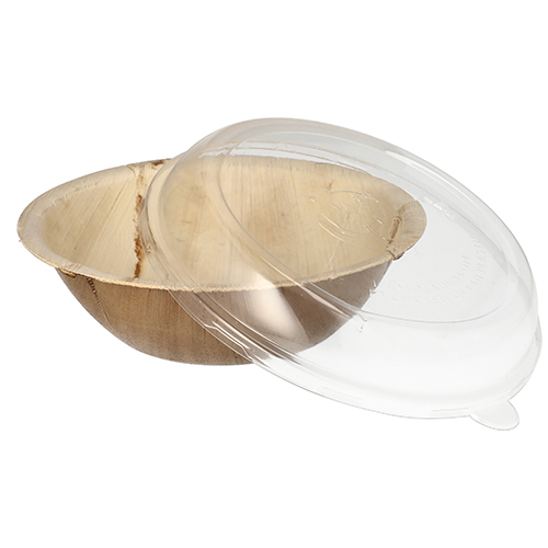 800 Schalen, Palmblatt rund 800 ml Ø 21 cm · 8,5 cm mit rPET Deckel "Kombipack"