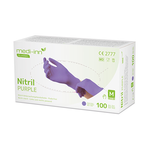 Medi-Inn® Classic Handschuhe, Nitril puderfrei lila "Nitril Purple" Größe M