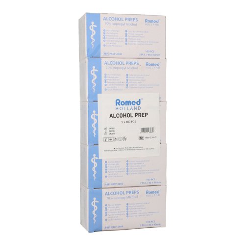 240000 "Romed" Alkoholtupfer 65 mm x 30 mm weiss (5 x 100)