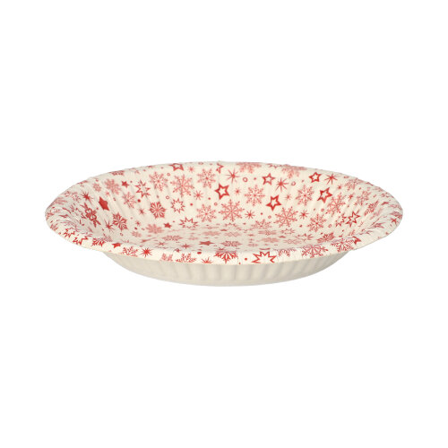 30 Schalen, Pappe rund Ø 19 cm · 3 cm weiss "Snöflinga" 720 Schalen, Pappe rund Ø 19 cm · 3 cm weiss "Snöflinga"