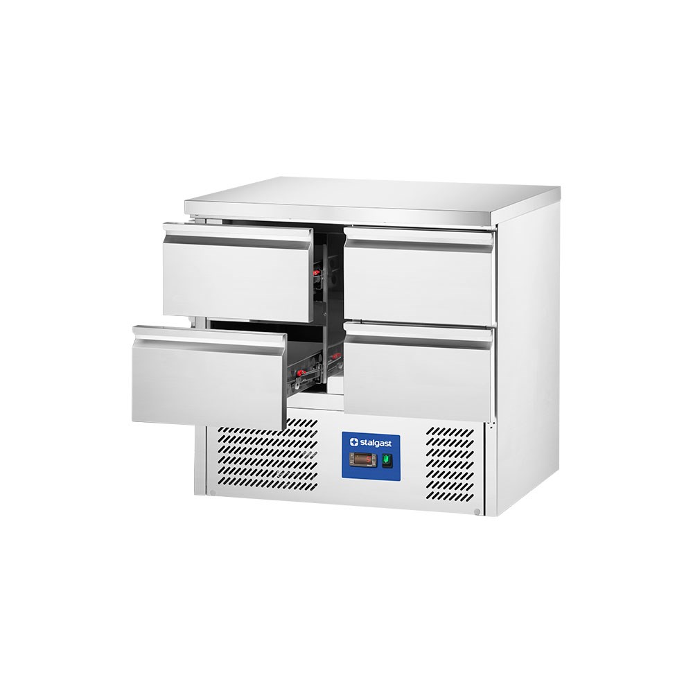 STARLINE Kühltisch mit vier Schubladen GN 1/1 Edelstahl Kühltisch mit vier Schubladen GN 1/1, 900x700x875 mm (BxTxH), ohne Aufkantung