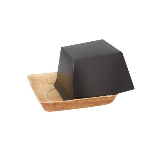 1800 Burgerboxen Palmblatt eckig 8 cm x 14 cm x 14 cm , klein mit separatem Deckel