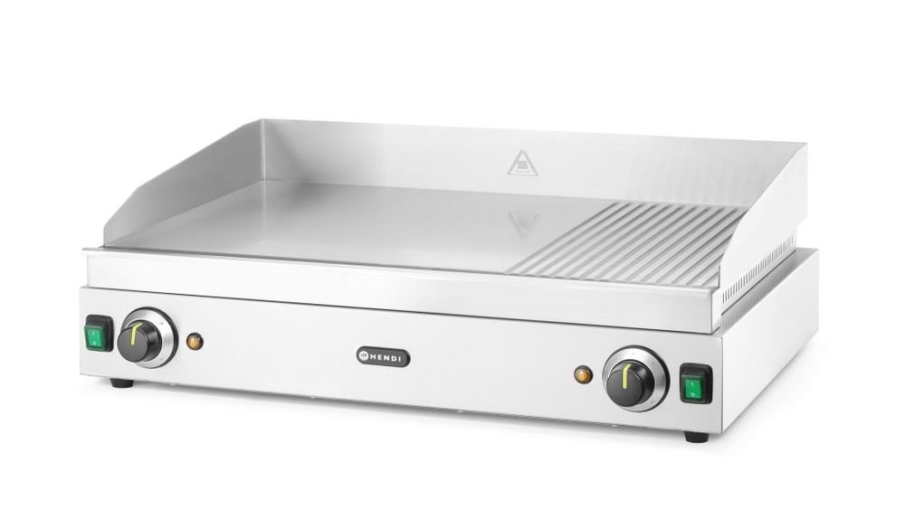 Grillplatte, HENDI, Profi Line, 2/3 glatt, 1/3 gerillt, 230V/3500W, 720x550x(H)245mm