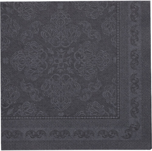 12500 Servietten "ROYAL Collection" 1/4-Falz 40 cm x 40 cm schwarz "Arabesque"
