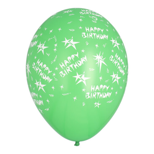 120 Luftballons Ø 29 cm farbig sortiert "Happy Birthday" 10 Luftballons Ø 29 cm farbig sortiert "Happy Birthday"