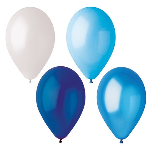 16 Luftballons Ø 25 cm farbig sortiert "Blue-Mix" 22400 Luftballons Ø 25 cm farbig sortiert "Blue-Mix"