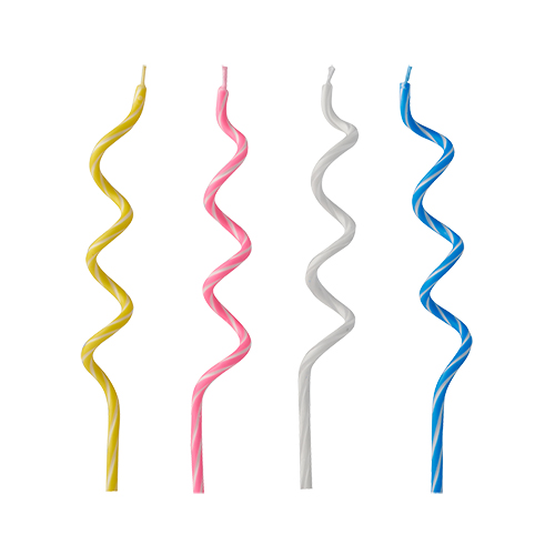 36000 Geburtstagskerzen 12,5 cm farbig sortiert "Spirale"
