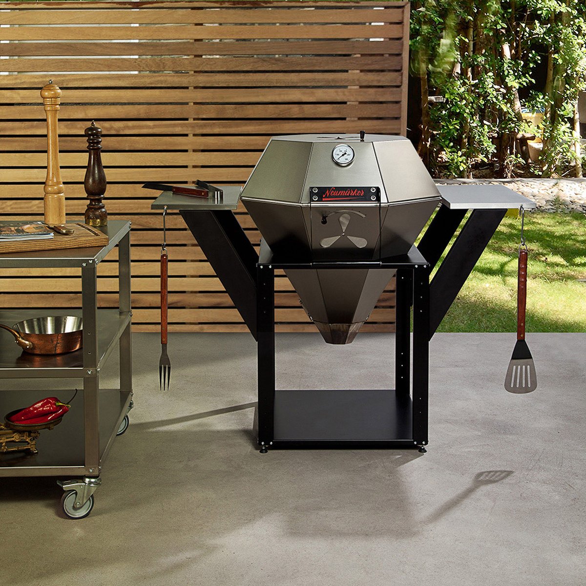 Diamant Grill Komplett-Set Diamant Grill, Diamant Fassung, Diamant Flügel und Outdoor Rollensatz