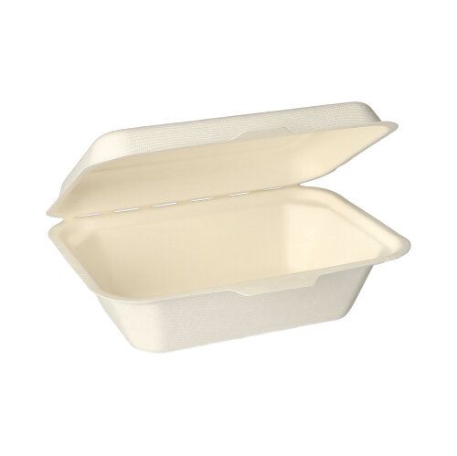 5000 Menüboxen, Zuckerrohr "pure" ungeteilt 6 cm x 18 cm x 12,5 cm weiss