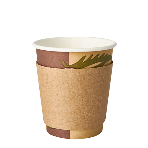 24300 Banderolen für Heißgetränkebecher "pure" Ø 7,3 cm · 5,8 cm braun