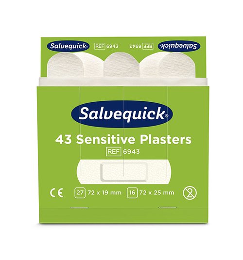 6 Set "Cederroth" Salvequick Sensitive Pflaster (43 Stück) weiss , Refill 3300 Set "Cederroth" Salvequick Sensitive Pflaster (43 Stück) weiss , Refill