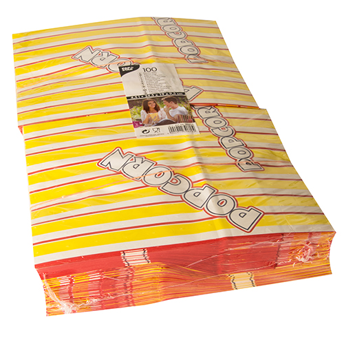 9000 Popcorn Tüten, Pergament-Ersatz 4,5 l 24,5 cm x 19 cm x 9,5 cm "Popcorn" fettdicht